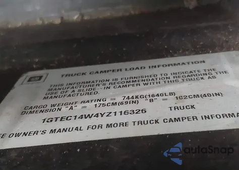 2000 GMC Sierra 1500 Sl from USA, damaged, VIN 1GTEC14W4YZ116326